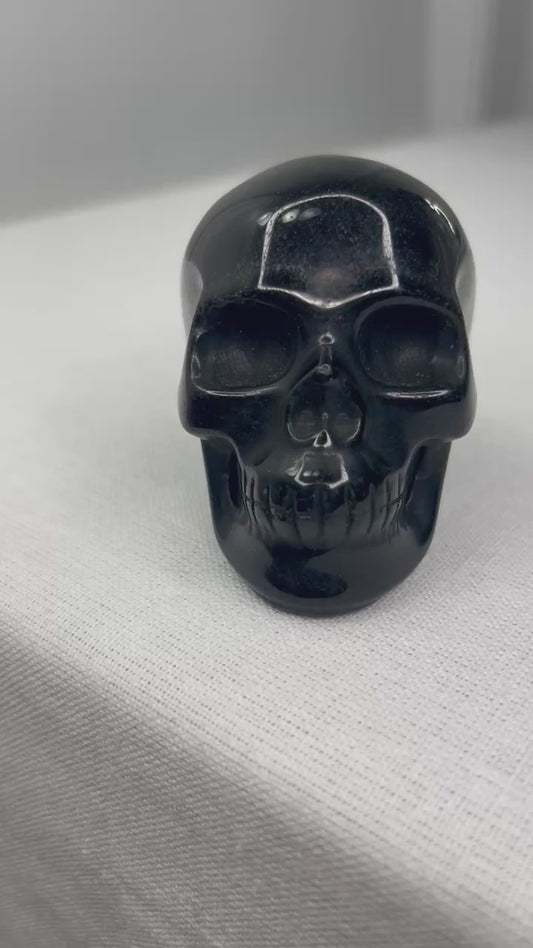 Goldsheen Obsidian Skull