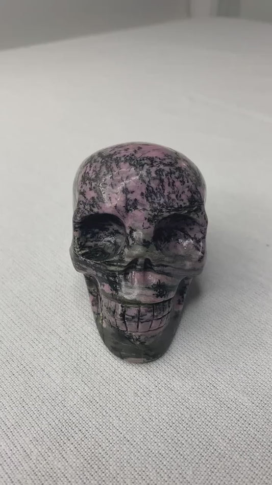 Rhodonite Skull